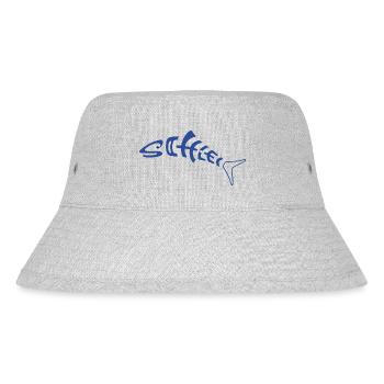 Schleifisch blau - Stanley/Stella recycelter Bucket Hat - Grau meliert - Vorne