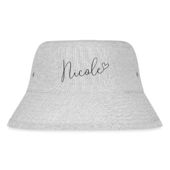 Nicole Name Vorname Mädchen - Stanley/Stella recycelter Bucket Hat - Grau meliert - Vorne