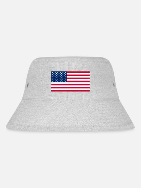 Stars and Stripes USA Flaggenkunst - Stanley/Stella recycelter Bucket Hat - Grau meliert