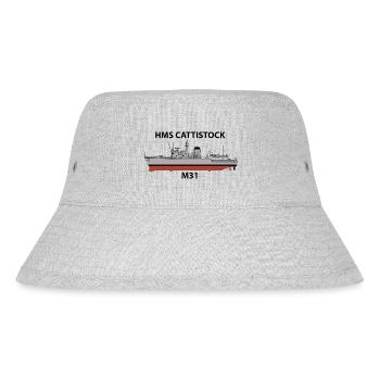 HMS CATTISTOCK - M31 - HUNT CLASS MINEHUNTER - Stanley/Stella Recycled Bucket Hat - heather grey - Front