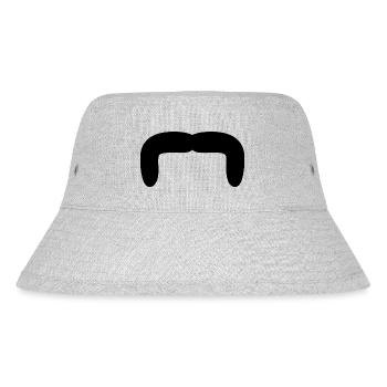 black mustache - Stanley/Stella Recycled Bucket Hat - heather grey - Front