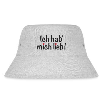 Ich hab mich lieb! - Stanley/Stella recycelter Bucket Hat - Grau meliert - Vorne