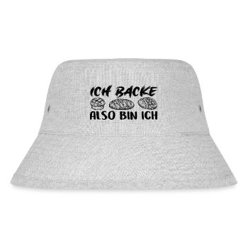 Ich backe also bin ich - Backen mein Hobby - Stanley/Stella recycelter Bucket Hat - Grau meliert - Vorne