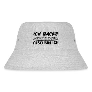 Ich backe also bin ich - Backen mein Hobby - Stanley/Stella recycelter Bucket Hat - Grau meliert - Vorne