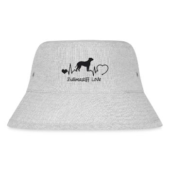 Bullmastiff mit Herzschlag - Stanley/Stella recycelter Bucket Hat - Grau meliert - Vorne