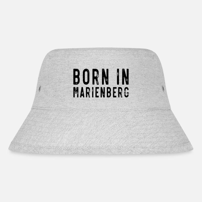 Born in Marienberg - Stanley/Stella recycelter Bucket Hat - Grau meliert