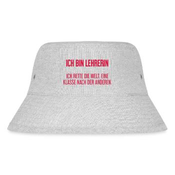 Ich bin Lehrerin - ich rette die Welt - Stanley/Stella recycelter Bucket Hat - Grau meliert - Vorne