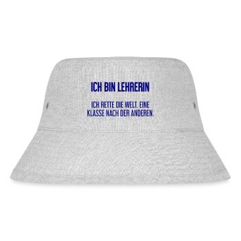 Ich bin Lehrerin - ich rette die Welt - Stanley/Stella recycelter Bucket Hat - Grau meliert - Vorne