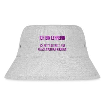Ich bin Lehrerin - ich rette die Welt - Stanley/Stella recycelter Bucket Hat - Grau meliert - Vorne