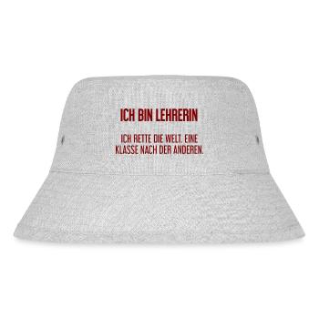 Ich bin Lehrerin - ich rette die Welt - Stanley/Stella recycelter Bucket Hat - Grau meliert - Vorne