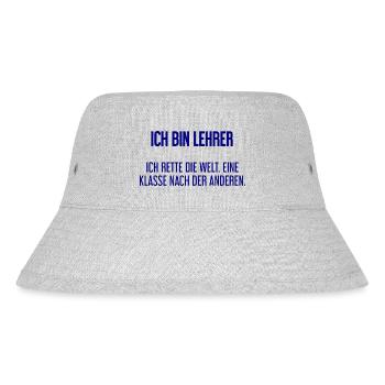 Ich bin Lehrer - ich rette die Welt - Stanley/Stella recycelter Bucket Hat - Grau meliert - Vorne