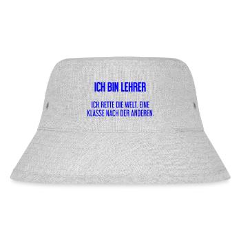 Ich bin Lehrer - ich rette die Welt - Stanley/Stella recycelter Bucket Hat - Grau meliert - Vorne
