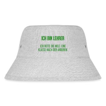 Ich bin Lehrer - ich rette die Welt - Stanley/Stella recycelter Bucket Hat - Grau meliert - Vorne