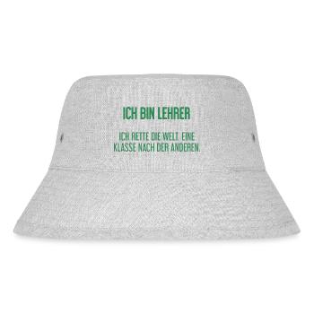 Ich bin Lehrer - ich rette die Welt - Stanley/Stella recycelter Bucket Hat - Grau meliert - Vorne