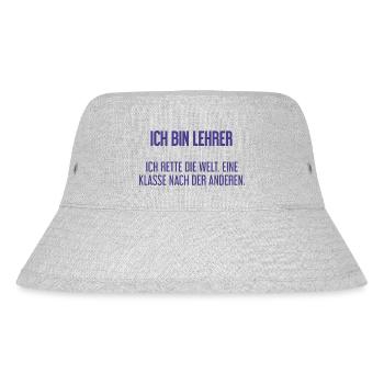 Ich bin Lehrer - ich rette die Welt - Stanley/Stella recycelter Bucket Hat - Grau meliert - Vorne