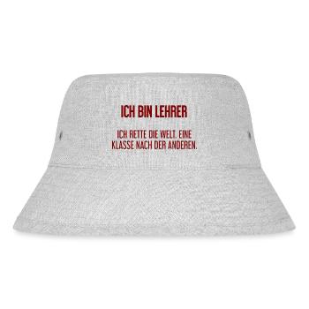 Ich bin Lehrer - ich rette die Welt - Stanley/Stella recycelter Bucket Hat - Grau meliert - Vorne