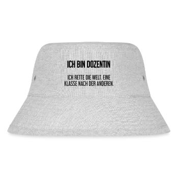 Ich bin Dozentin - ich rette die Welt - Stanley/Stella recycelter Bucket Hat - Grau meliert - Vorne