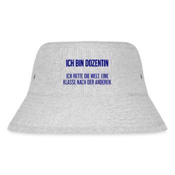 Ich bin Dozentin - ich rette die Welt - Stanley/Stella recycelter Bucket Hat - Grau meliert - Vorne