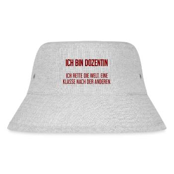 Ich bin Dozentin - ich rette die Welt - Stanley/Stella recycelter Bucket Hat - Grau meliert - Vorne