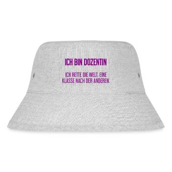 Ich bin Dozentin - ich rette die Welt - Stanley/Stella recycelter Bucket Hat - Grau meliert - Vorne