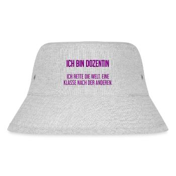Ich bin Dozentin - ich rette die Welt - Stanley/Stella recycelter Bucket Hat - Grau meliert - Vorne