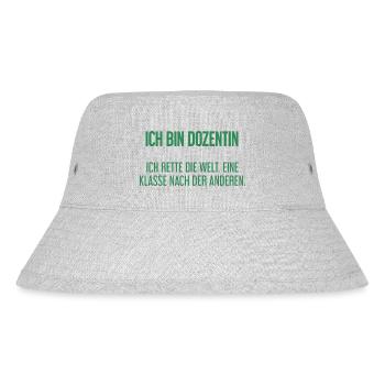 Ich bin Dozentin - ich rette die Welt - Stanley/Stella recycelter Bucket Hat - Grau meliert - Vorne