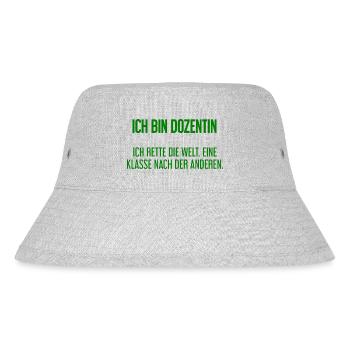 Ich bin Dozentin - ich rette die Welt - Stanley/Stella recycelter Bucket Hat - Grau meliert - Vorne