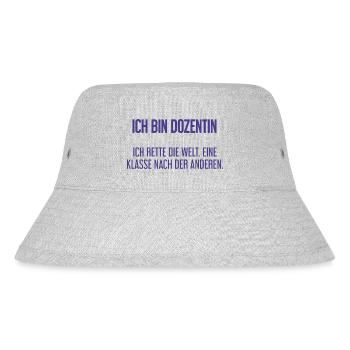 Ich bin Dozentin - ich rette die Welt - Stanley/Stella recycelter Bucket Hat - Grau meliert - Vorne