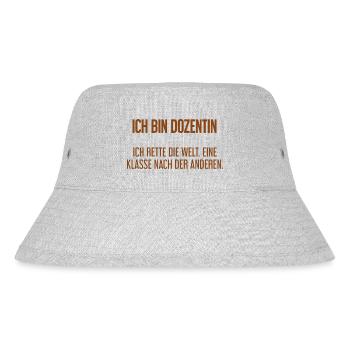 Ich bin Dozentin - ich rette die Welt - Stanley/Stella recycelter Bucket Hat - Grau meliert - Vorne