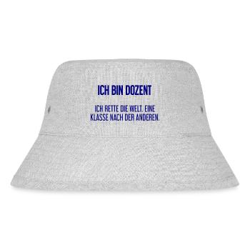 Ich bin Dozent - ich rette die Welt - Stanley/Stella recycelter Bucket Hat - Grau meliert - Vorne