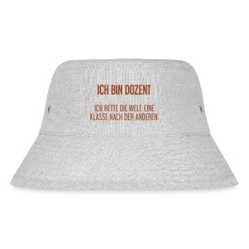 Ich bin Dozent - ich rette die Welt - Stanley/Stella recycelter Bucket Hat - Grau meliert - Vorne