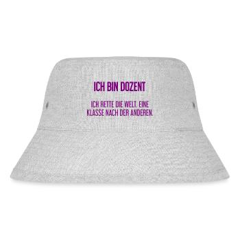 Ich bin Dozent - ich rette die Welt - Stanley/Stella recycelter Bucket Hat - Grau meliert - Vorne