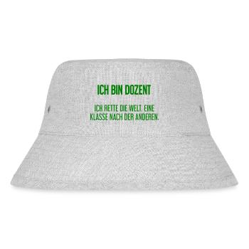 Ich bin Dozent - ich rette die Welt - Stanley/Stella recycelter Bucket Hat - Grau meliert - Vorne