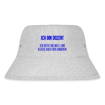Ich bin Dozent - ich rette die Welt - Stanley/Stella recycelter Bucket Hat - Grau meliert - Vorne