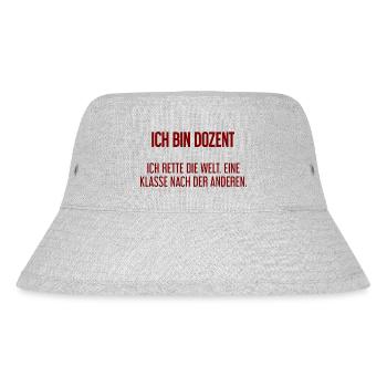 Ich bin Dozent - ich rette die Welt - Stanley/Stella recycelter Bucket Hat - Grau meliert - Vorne