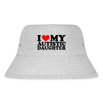 I Love My Autistic Daughter Heart My Daughter Y2K - Stanley/Stella recycelter Bucket Hat - Grau meliert - Vorne