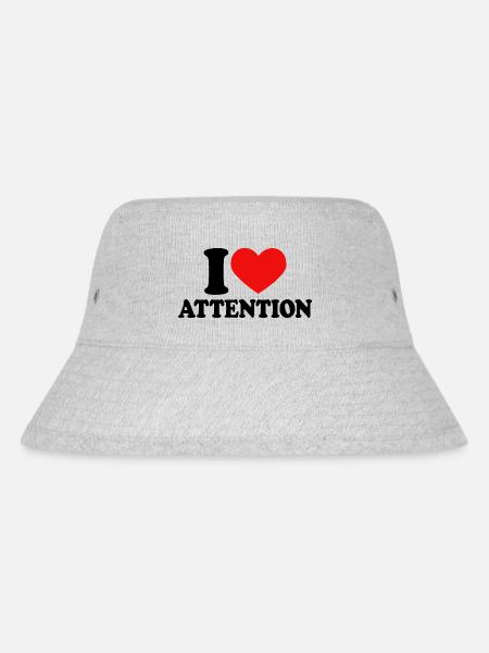 I Love Attention I Heart Attention Y2K - Stanley/Stella recycelter Bucket Hat - Grau meliert