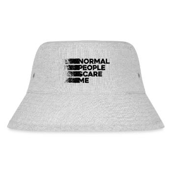 Normal People Scare Me - Psych Design - Stanley/Stella Recycled Bucket Hat - heather grey - Front