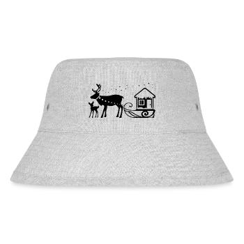 Weihnachtsrentier-Papa mit seinem Baby - Stanley/Stella recycelter Bucket Hat - Grau meliert - Vorne