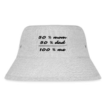 50% mom, 50% dad, 100% me - Stanley/Stella Recycled Bucket Hat - heather grey - Front