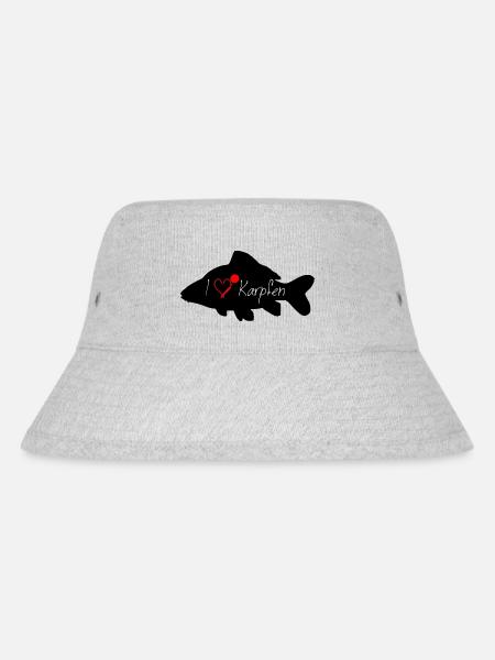 I love KARPFEN schwarz - Stanley/Stella recycelter Bucket Hat - Grau meliert