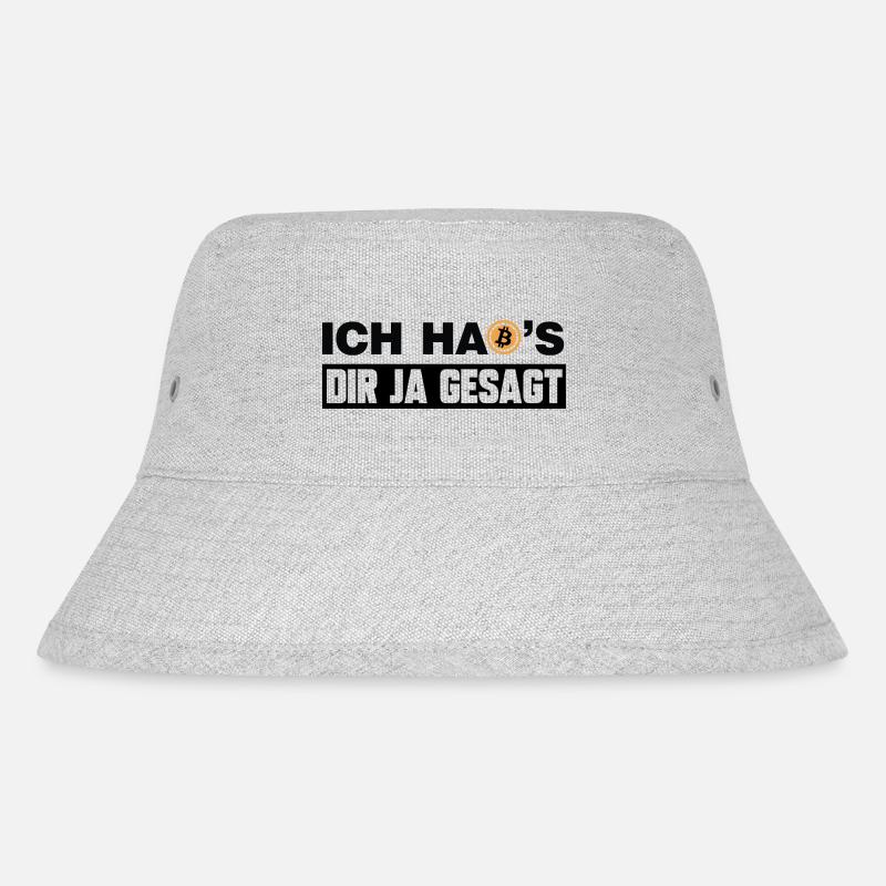Ich hab's dir ja gesagt lustige Bitcoin Sprüche - Stanley/Stella recycelter Bucket Hat - Grau meliert