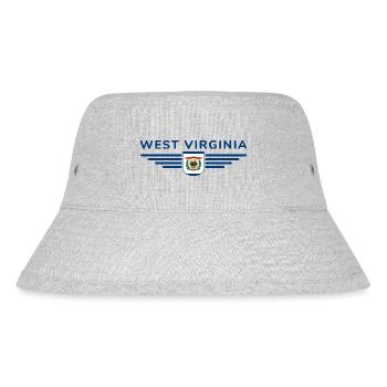 West Virginia Fan Shirt – Natur & Stolz - Stanley/Stella recycelter Bucket Hat - Grau meliert - Vorne