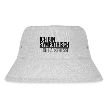 ich bin sympathisch du Hackfresse - Stanley/Stella recycelter Bucket Hat - Grau meliert - Vorne