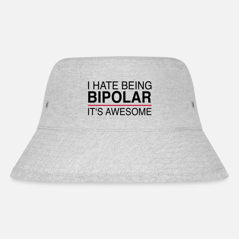 I hate being bipolar - Stanley/Stella recycelter Bucket Hat - Grau meliert