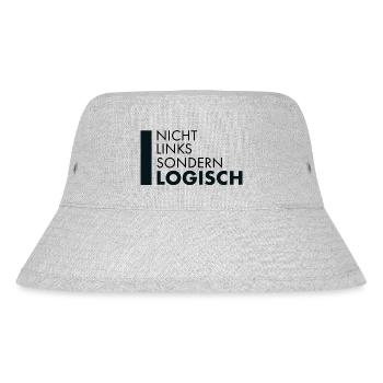 Nicht Links sondern Logisch Sprüche politisch - Stanley/Stella recycelter Bucket Hat - Grau meliert - Vorne