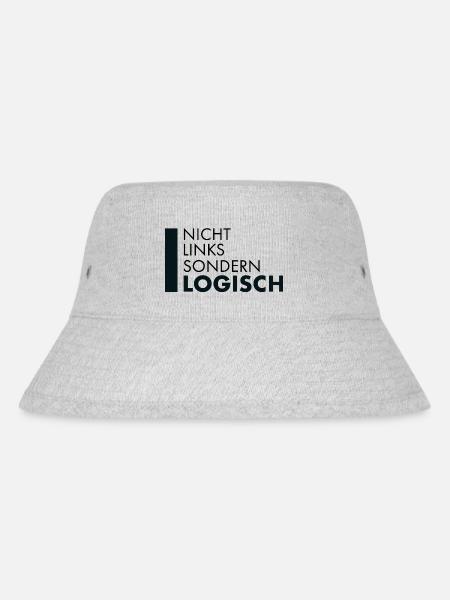 Nicht Links sondern Logisch Sprüche politisch - Stanley/Stella recycelter Bucket Hat - Grau meliert