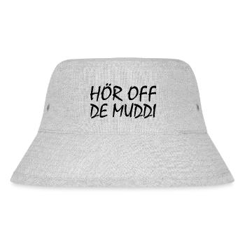 Hör auf die mutti - Stanley/Stella recycelter Bucket Hat - Grau meliert - Vorne