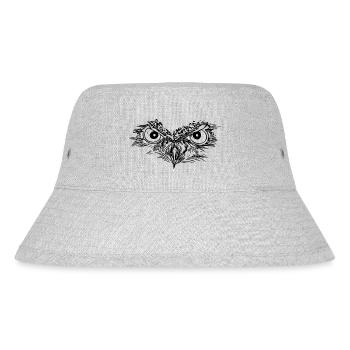 Starrende Eule Augen - Kauz Schnabel - Stanley/Stella recycelter Bucket Hat - Grau meliert - Vorne