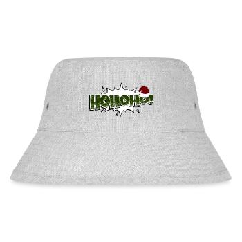 HoHoHo! Comic Style Bubble Graffiti Lettering - Stanley/Stella Recycled Bucket Hat - heather grey - Front